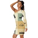 Egyptian-flat-style-icons Long Sleeve One Shoulder Mini Dress View2