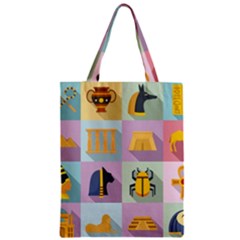 Egypt-icons-set-flat-style Zipper Classic Tote Bag by Salman4z