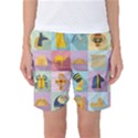 Egypt-icons-set-flat-style Women s Basketball Shorts View1