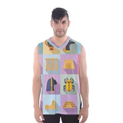 Egypt-icons-set-flat-style Men s Basketball Tank Top by Salman4z