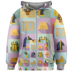 Egypt-icons-set-flat-style Kids  Zipper Hoodie Without Drawstring by Salman4z