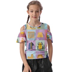 Egypt-icons-set-flat-style Kids  Butterfly Cutout Tee by Salman4z