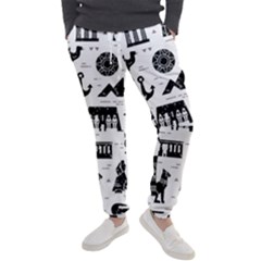 Dark-seamless-pattern-symbols-landmarks-signs-egypt --- Men s Jogger Sweatpants by Salman4z