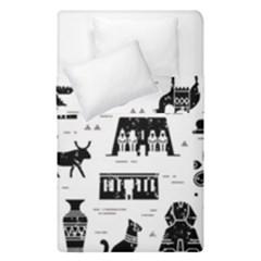 Dark-seamless-pattern-symbols-landmarks-signs-egypt --- Duvet Cover Double Side (single Size) by Salman4z