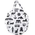 Dark-seamless-pattern-symbols-landmarks-signs-egypt --- Giant Round Zipper Tote View1