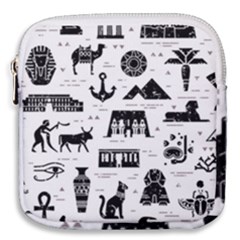 Dark-seamless-pattern-symbols-landmarks-signs-egypt --- Mini Square Pouch by Salman4z