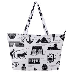 Dark-seamless-pattern-symbols-landmarks-signs-egypt --- Full Print Shoulder Bag by Salman4z