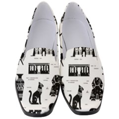 Dark-seamless-pattern-symbols-landmarks-signs-egypt --- Women s Classic Loafer Heels