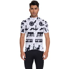 Dark-seamless-pattern-symbols-landmarks-signs-egypt --- Men s Short Sleeve Cycling Jersey by Salman4z