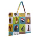 Egypt-travel-items-icons-set-flat-style Zipper Large Tote Bag View2