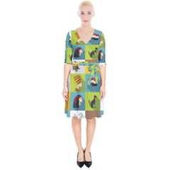 Egypt-travel-items-icons-set-flat-style Wrap Up Cocktail Dress by Salman4z