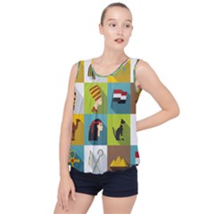 Egypt-travel-items-icons-set-flat-style Bubble Hem Chiffon Tank Top by Salman4z