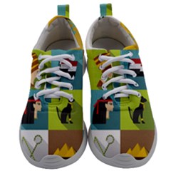 Egypt-travel-items-icons-set-flat-style Mens Athletic Shoes by Salman4z