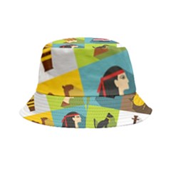 Egypt-travel-items-icons-set-flat-style Inside Out Bucket Hat by Salman4z