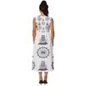 Marine Nautical Seamless Pattern With Vintage Lighthouse Wheel Sleeveless Round Neck Midi Dress View4