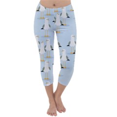 Cute-seagulls-seamless-pattern-light-blue-background Capri Winter Leggings  by Salman4z