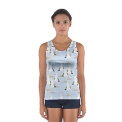 Cute-seagulls-seamless-pattern-light-blue-background Sport Tank Top  by Salman4z