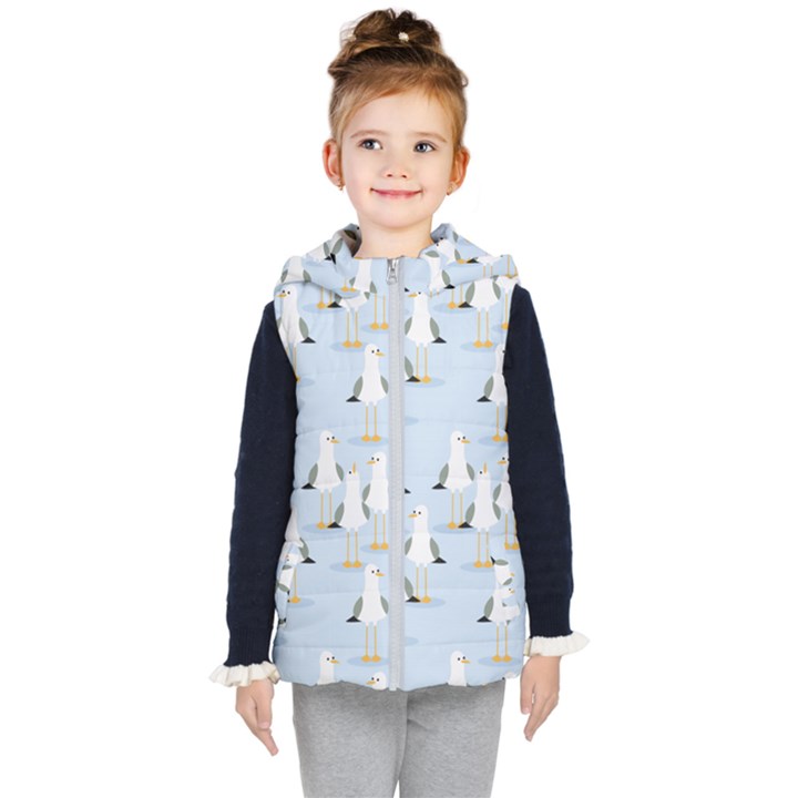 Cute-seagulls-seamless-pattern-light-blue-background Kids  Hooded Puffer Vest