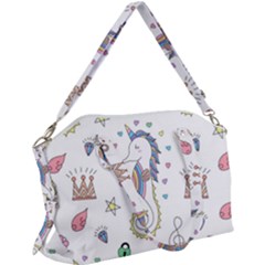 Seamless-pattern-cute-unicorn-cartoon-hand-drawn Canvas Crossbody Bag by Salman4z