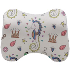 Seamless-pattern-cute-unicorn-cartoon-hand-drawn Head Support Cushion by Salman4z