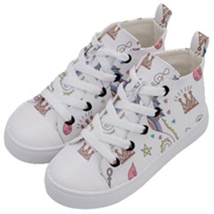 Seamless-pattern-cute-unicorn-cartoon-hand-drawn Kids  Mid-top Canvas Sneakers by Salman4z