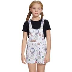 Seamless-pattern-cute-unicorn-cartoon-hand-drawn Kids  Short Overalls by Salman4z