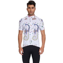 Seamless-pattern-cute-unicorn-cartoon-hand-drawn Men s Short Sleeve Cycling Jersey by Salman4z