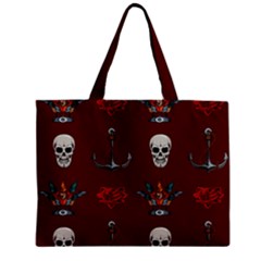 Tattoo-old-school-background-pattern Zipper Mini Tote Bag by Salman4z