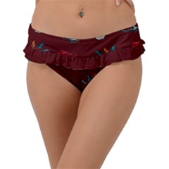 Tattoo-old-school-background-pattern Frill Bikini Bottoms by Salman4z