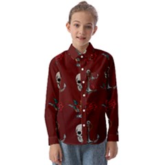 Tattoo-old-school-background-pattern Kids  Long Sleeve Shirt by Salman4z