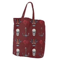 Tattoo-old-school-background-pattern Giant Grocery Tote by Salman4z