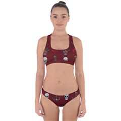 Tattoo-old-school-background-pattern Cross Back Hipster Bikini Set by Salman4z