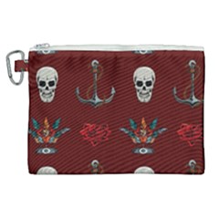 Tattoo-old-school-background-pattern Canvas Cosmetic Bag (xl) by Salman4z