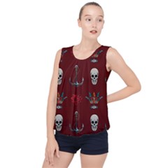 Tattoo-old-school-background-pattern Bubble Hem Chiffon Tank Top by Salman4z