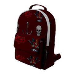 Tattoo-old-school-background-pattern Flap Pocket Backpack (large) by Salman4z