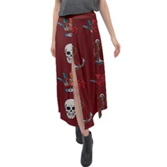 Tattoo-old-school-background-pattern Velour Split Maxi Skirt by Salman4z