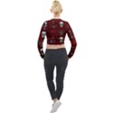 Tattoo-old-school-background-pattern Long Sleeve Cropped Velvet Jacket View2