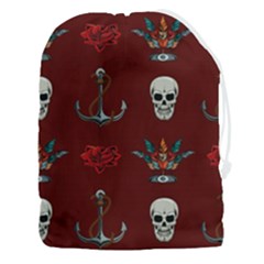 Tattoo-old-school-background-pattern Drawstring Pouch (3xl) by Salman4z