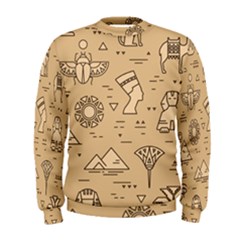 Egyptian-seamless-pattern-symbols-landmarks-signs-egypt Men s Sweatshirt by Salman4z