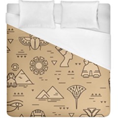 Egyptian-seamless-pattern-symbols-landmarks-signs-egypt Duvet Cover (king Size) by Salman4z