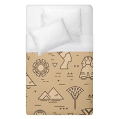 Egyptian-seamless-pattern-symbols-landmarks-signs-egypt Duvet Cover (single Size) by Salman4z