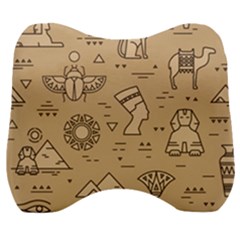 Egyptian-seamless-pattern-symbols-landmarks-signs-egypt Velour Head Support Cushion by Salman4z