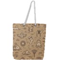 Egyptian-seamless-pattern-symbols-landmarks-signs-egypt Full Print Rope Handle Tote (Large) View1