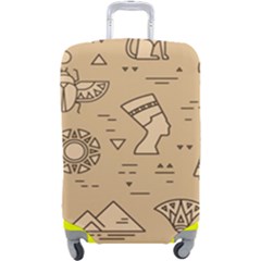 Egyptian-seamless-pattern-symbols-landmarks-signs-egypt Luggage Cover (large)