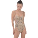 Egyptian-seamless-pattern-symbols-landmarks-signs-egypt Tie Strap One Piece Swimsuit View1