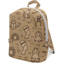 Egyptian-seamless-pattern-symbols-landmarks-signs-egypt Zip Up Backpack by Salman4z