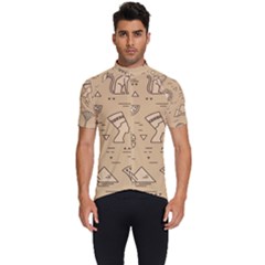 Egyptian-seamless-pattern-symbols-landmarks-signs-egypt Men s Short Sleeve Cycling Jersey by Salman4z