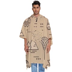 Egyptian-seamless-pattern-symbols-landmarks-signs-egypt Men s Hooded Rain Ponchos by Salman4z