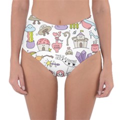 Fantasy-things-doodle-style-vector-illustration Reversible High-waist Bikini Bottoms by Salman4z