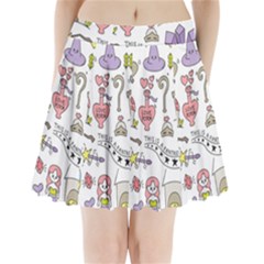 Fantasy-things-doodle-style-vector-illustration Pleated Mini Skirt by Salman4z